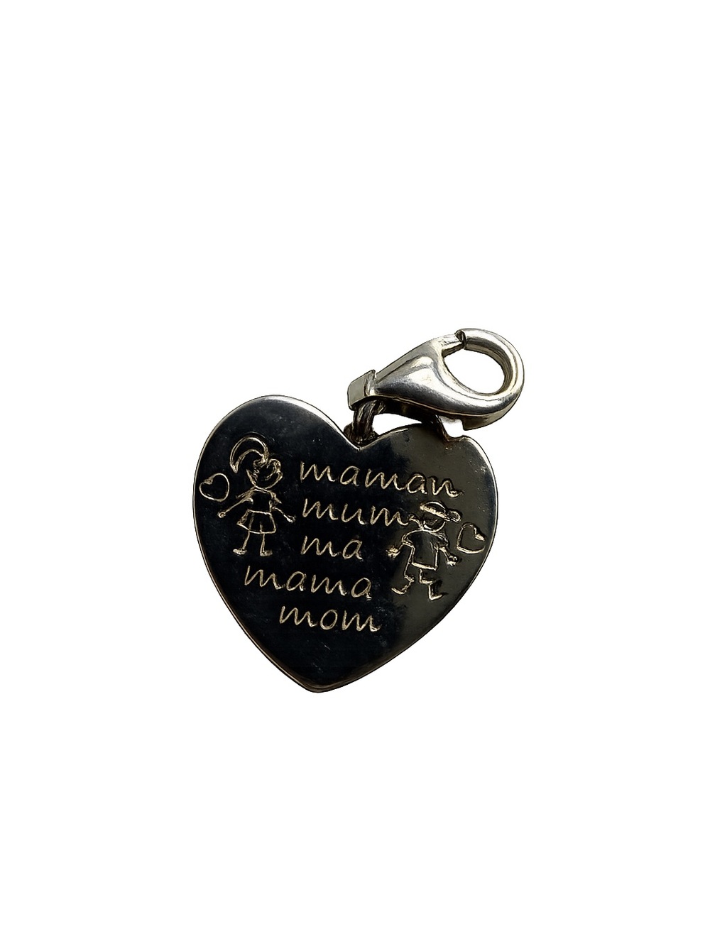 Thomas Sabo Authentic Sterling Silver Mom Maman Heart Charm
